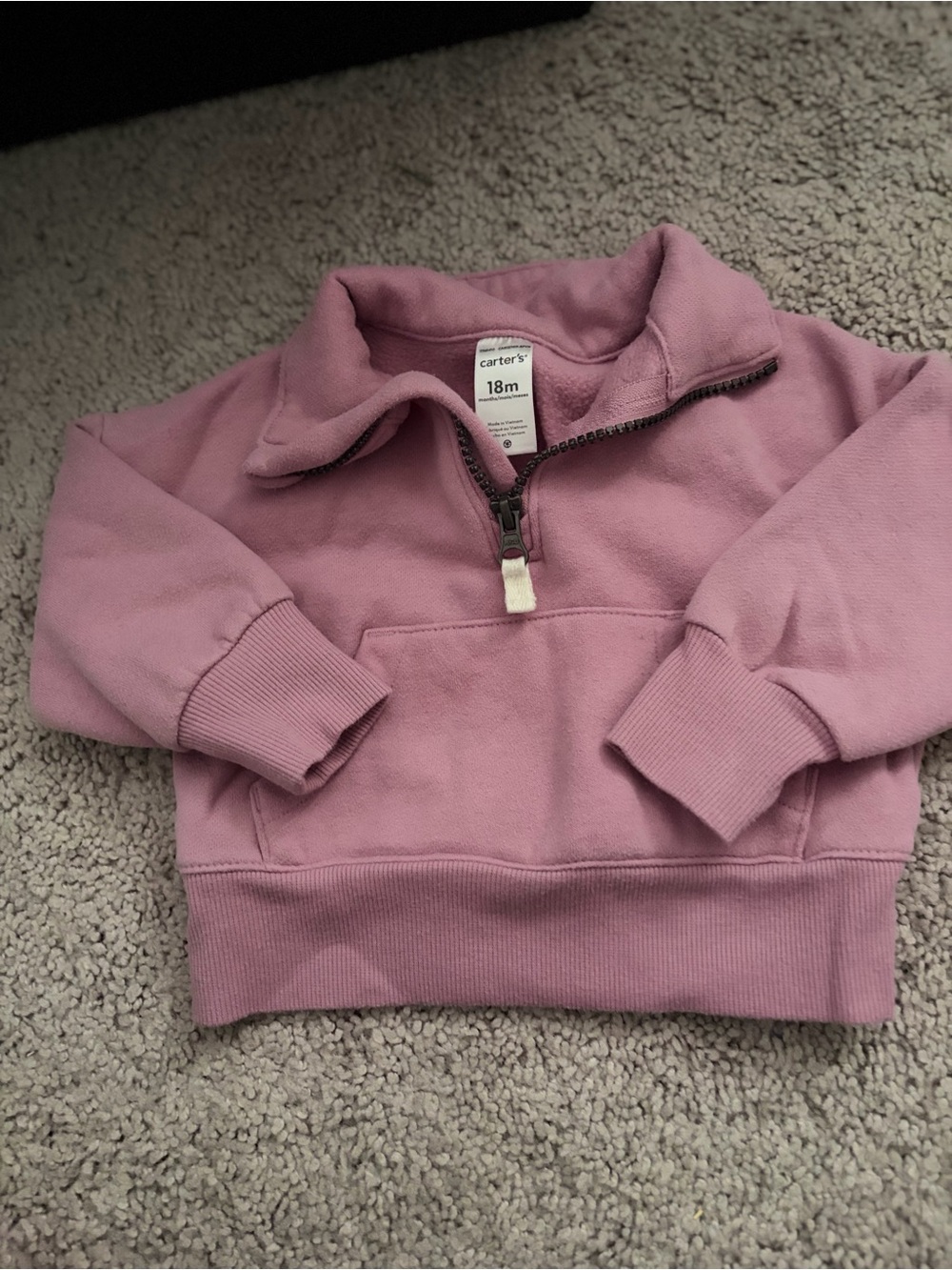 Carter's Mauve Pink Quarter-Zip Pullover Hoodie